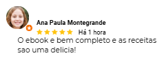 Comentário de cliente sobre as receitas