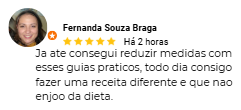 Comentário de cliente sobre as receitas